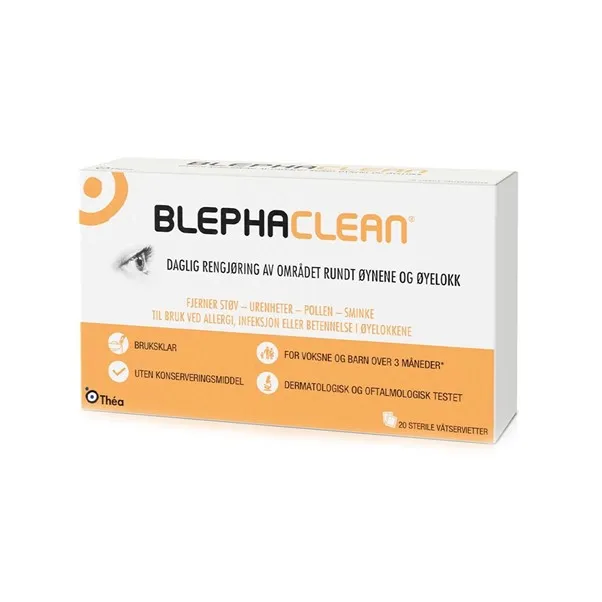 BlephaClean sterile øyelokkskompresser (20 stk)